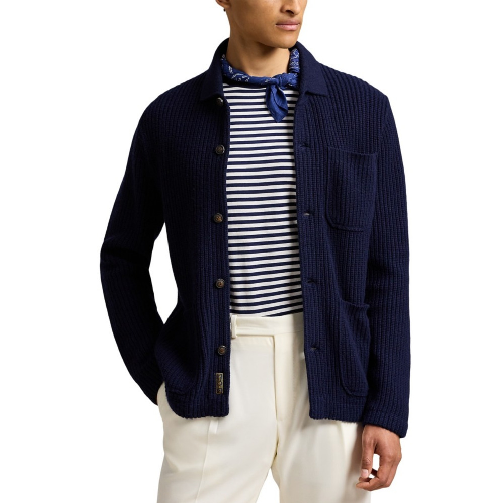 Polo Ralph Lauren Men Wool & Cotton Cardigan Navy Size XL - Picture 3 of 7